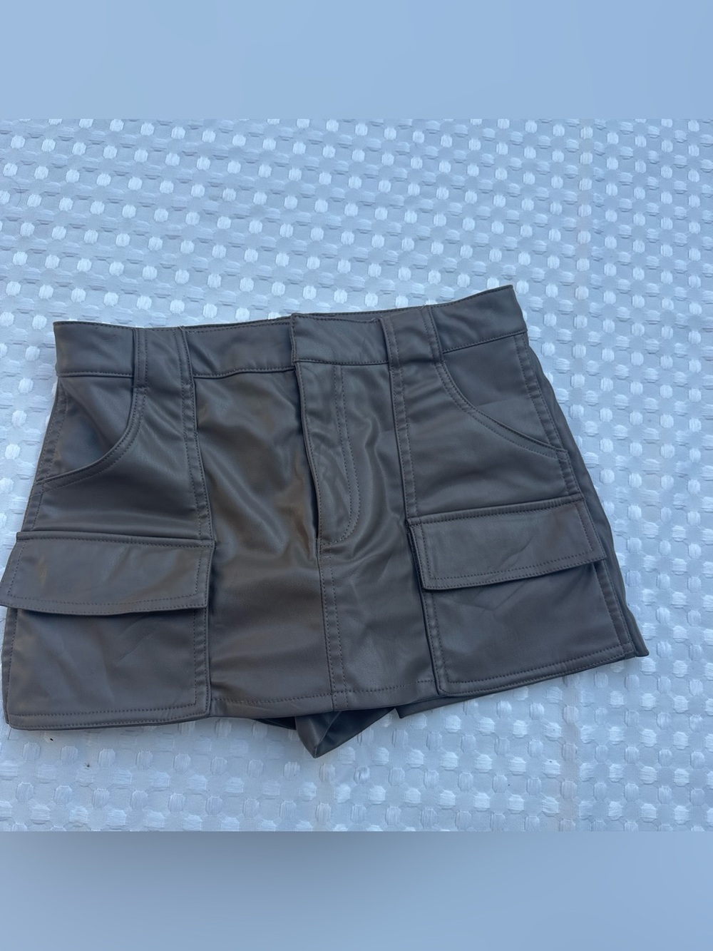 Zara Pleather Skort XS in Brown